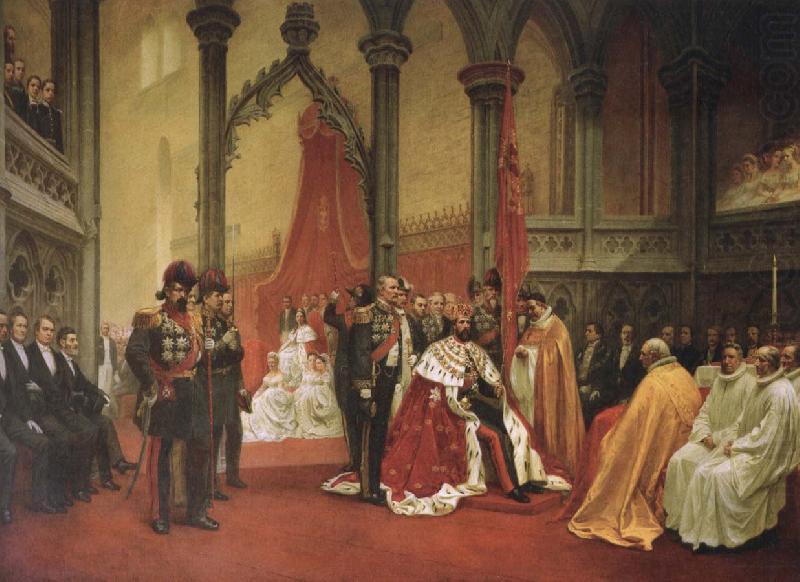 unknow artist kung oscar ii s kroning i trondbeims domkyrka den 18 juli 1873 china oil painting image